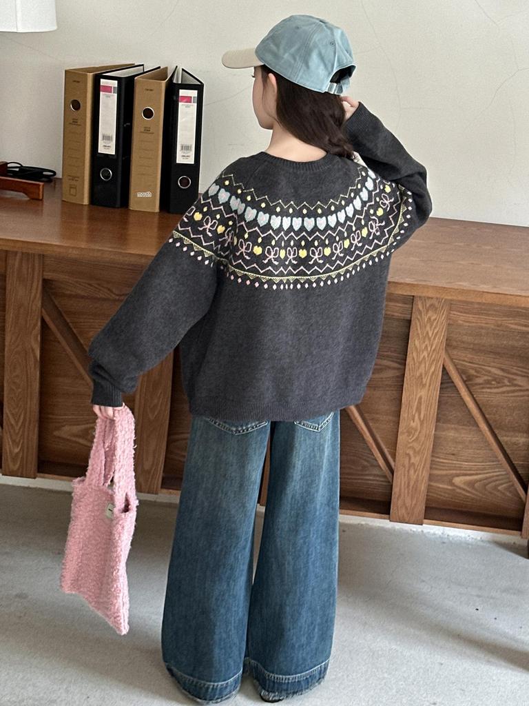 Strickjacke für Mädchen im koreanischen Stil: 2025 Herbst/Winter Mode Mantel für Kinder