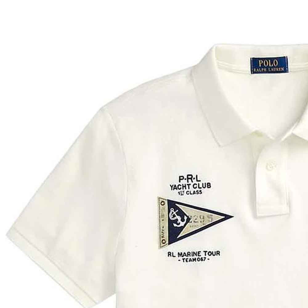 Polo Ralph Lauren FW23 Animal Logo Printed Polo Short Sleeve Shirt Men tops White 710910565-003