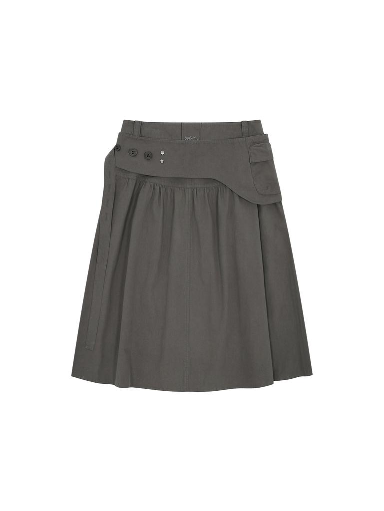 Tuomio Washed Belt Bag Skirt [Charcoal]