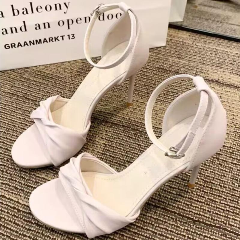 Fashion Fashion Women's Sandals Platform Party Pumps PU Thin Heels Summer Buckle Strap One Character Strip Women Luxury Shoes