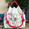 Women's Embroidered Large Capacity Leather Tote - Fashionable, Versatile, Eco-Friendly Handbag