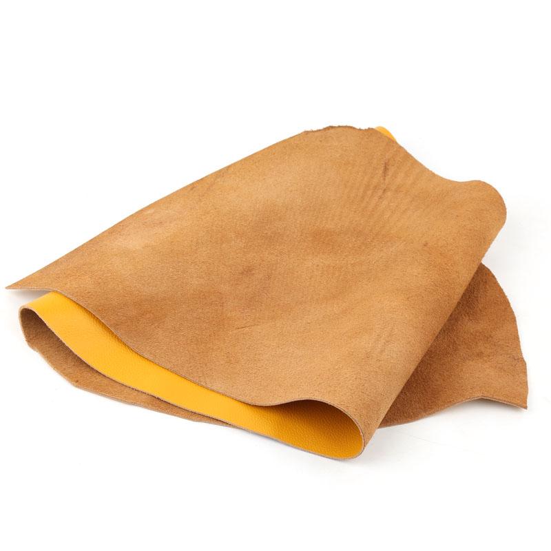First layer cowhide leather, genuine leather, yellow fine grain small lychee pattern, handmade DIY leather, leather bag, sofa, b