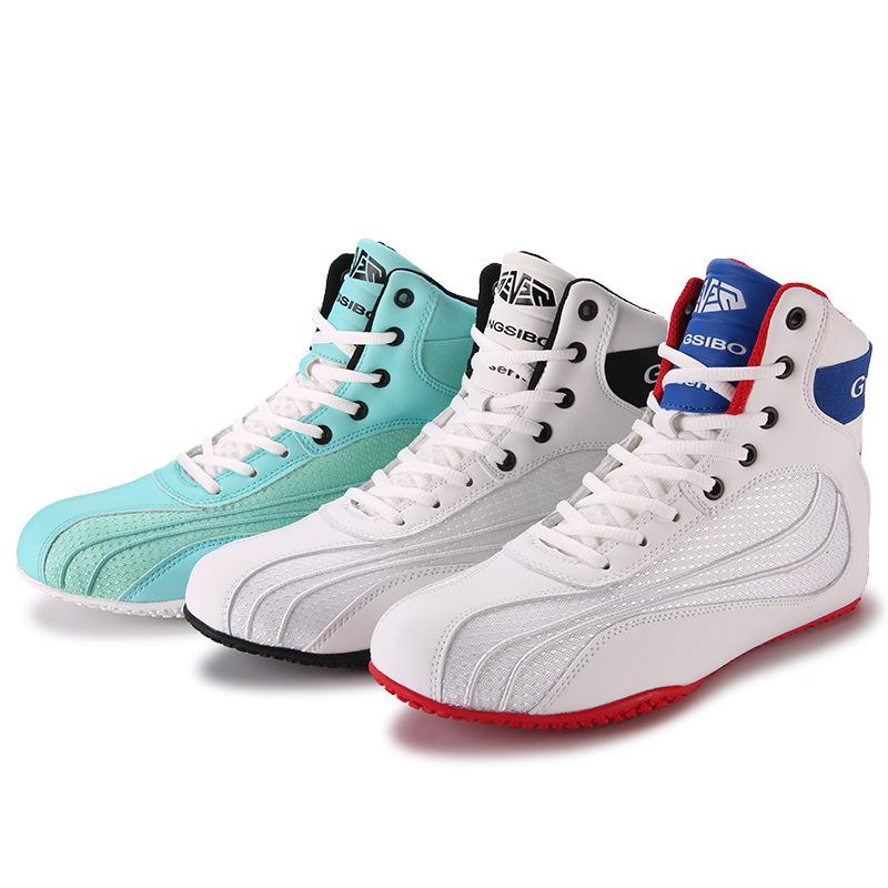 Boxing shoes men's large size wrestling fighting Sanda squat training shoes fighting match high top wear-resistant sports shoes