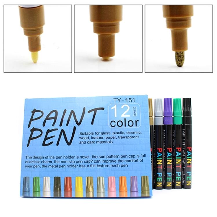 Marcatori Pittura 12 Colori Marcatori Graffiti Penne da Disegno Penne per Riparazione Graffi Auto