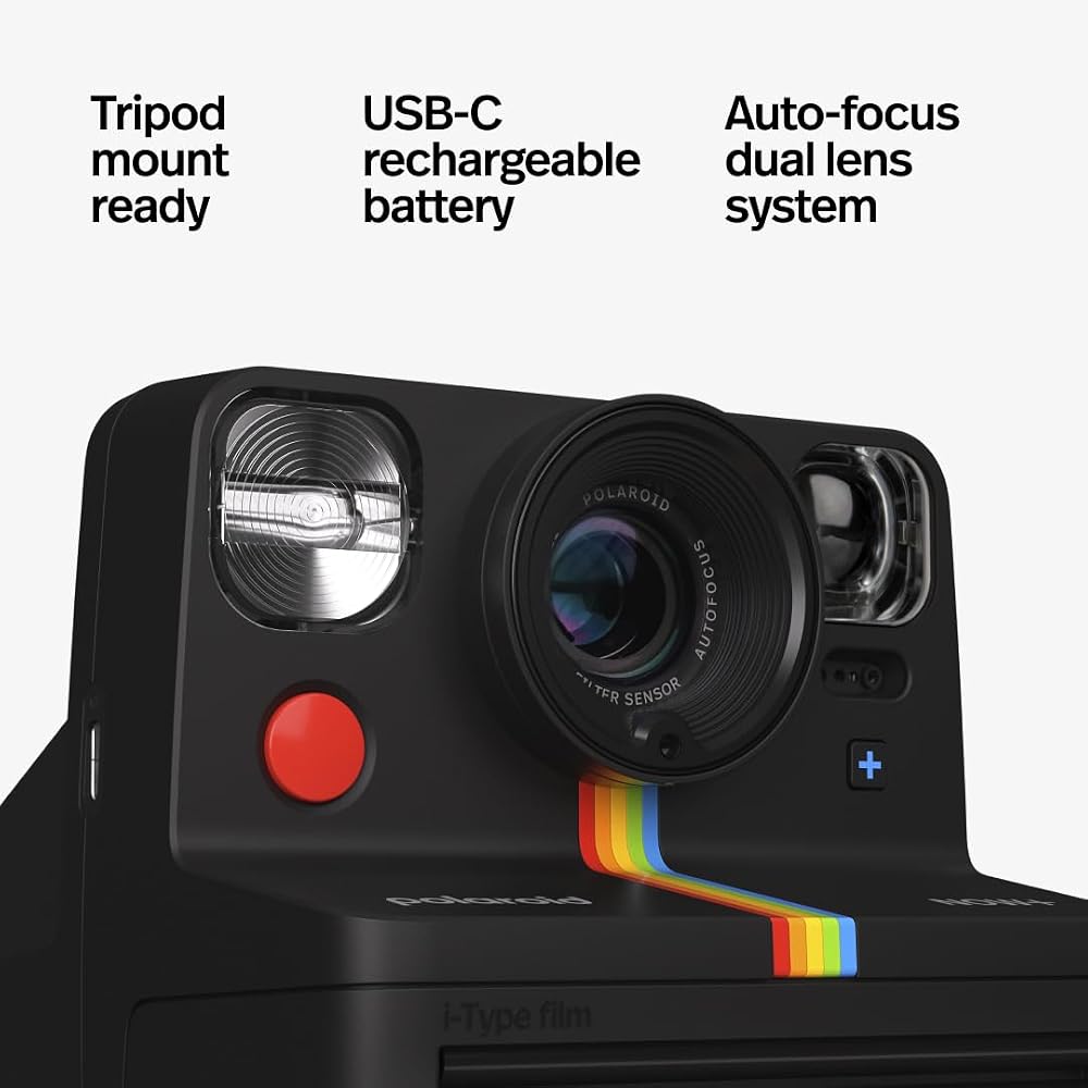POLAROID Instant Camera Polaroid Now+ Generation 2 - Black (9076)