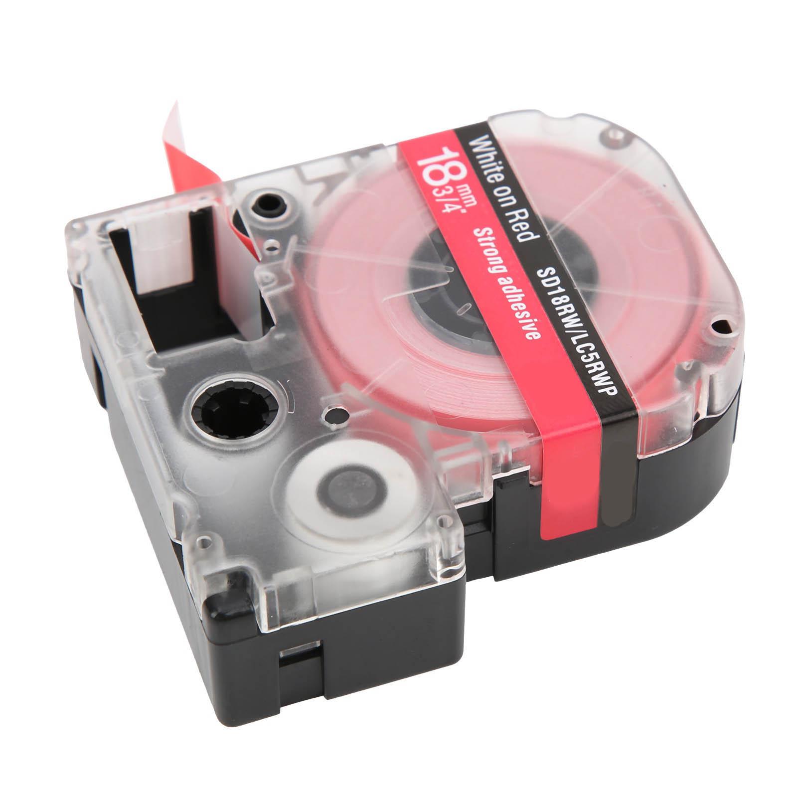 

Лента для маркировки Устойчивость к коррозии и износу 18 мм Изготовление этикеток для принтера KING JIM EPSON Белая на красном