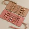 Jewelry Roll Up Bag Organizer Foldable Jewelry Case Roll Travel Jewelry Organizer Portable Earrings Rings Necklaces Storage Bag