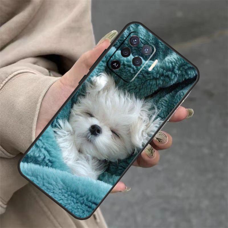 Maltese Dog Puppy For OPPO A53S A57S A54 A74 A94 A17 A77 A58 A78 A98 A5 A9 A96 A76 A16 A52 A72 A79 A15 Case