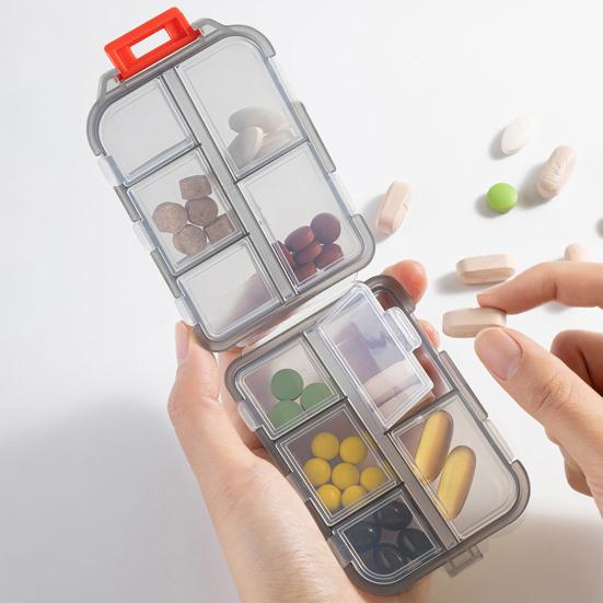 

Портативный органайзер для таблеток Yousheng с 10 отделениями, пылезащитный компактный прозрачный контейнер для хранения, легкий держатель для таблеток синий