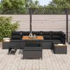 9 Piece Garden Sofa Set with Cushions Black