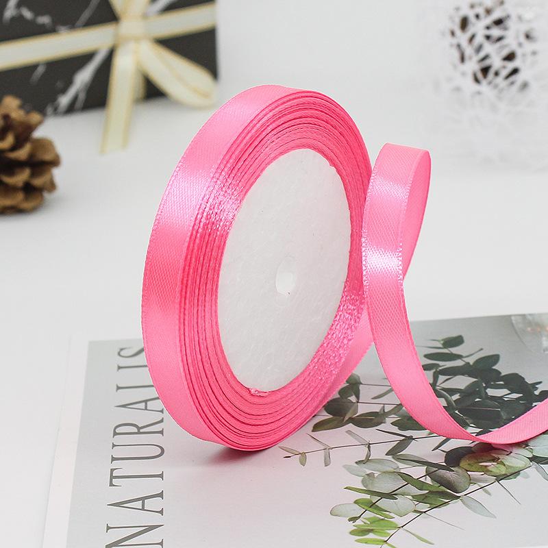 Factory Wholesale 1.5 Inches Single Sided Pastel Satin Ribbon Decorative Polyester Fabric Solid Logo Hair Gift Decoration
