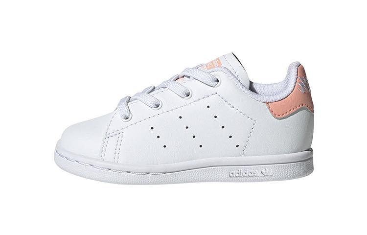 

Adidas Originals STAN SMITH El I Slip Resistant Low top Toddler Shoes White Pink Infant And Toddler EE7596 26.5