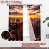2D Flachdruck 2 Stück Vorhang Party Fenster Vorhänge Sonnenuntergang Abenteuer Klippe Digital Bedruckte Polyester Vorhänge Festliche Vorhänge für