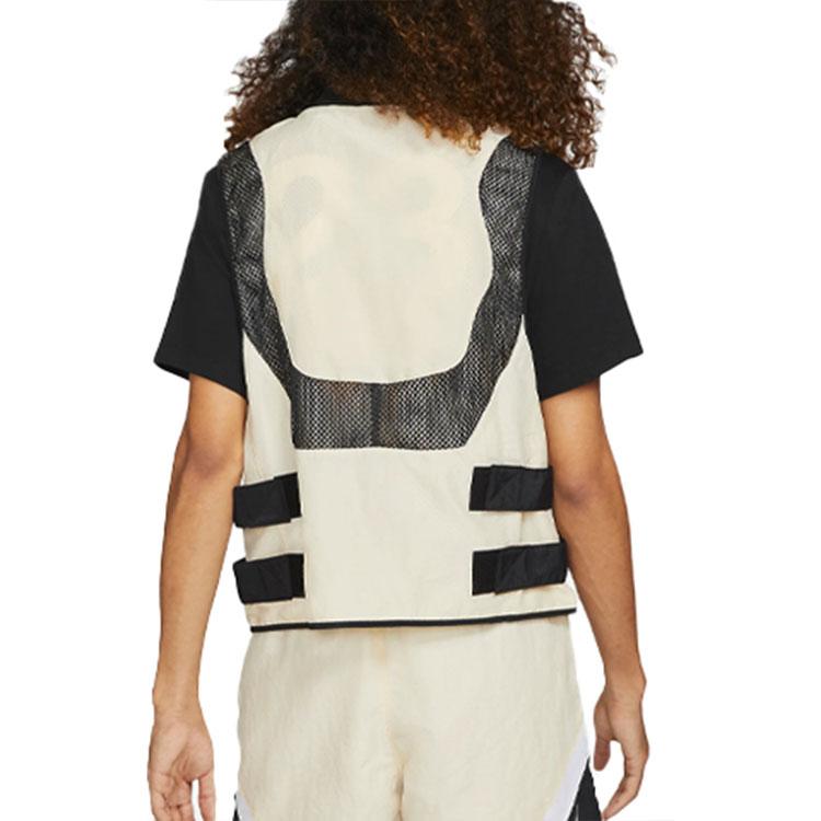 Jordan Gewebtes Netz-Patchwork Atmungsaktive Utility-Weste Herren Westen Strand-Hellgelb CZ4819-234