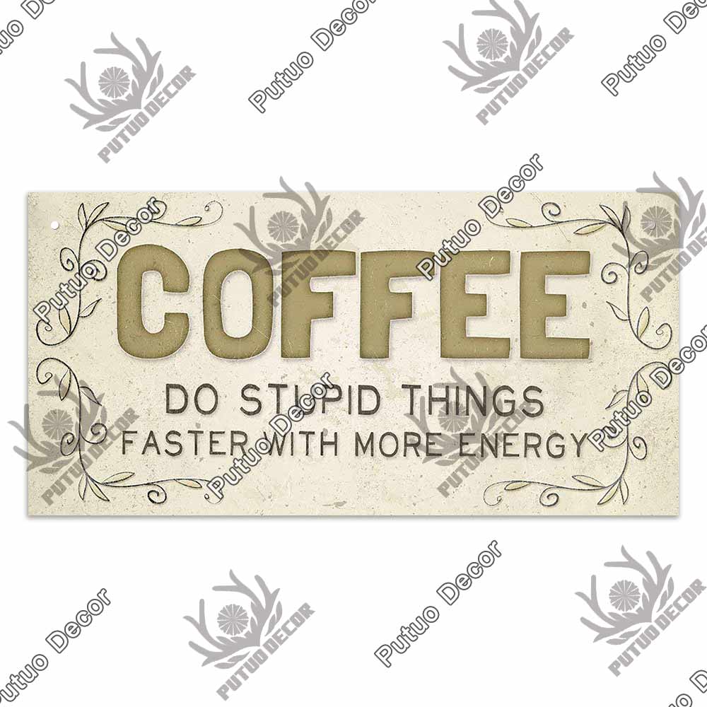 Coffee Metal Hanging Signs Decorative Plaques Door Aluminum Plaque In Home Decor Cafe Kitchen Hanging Home Decor