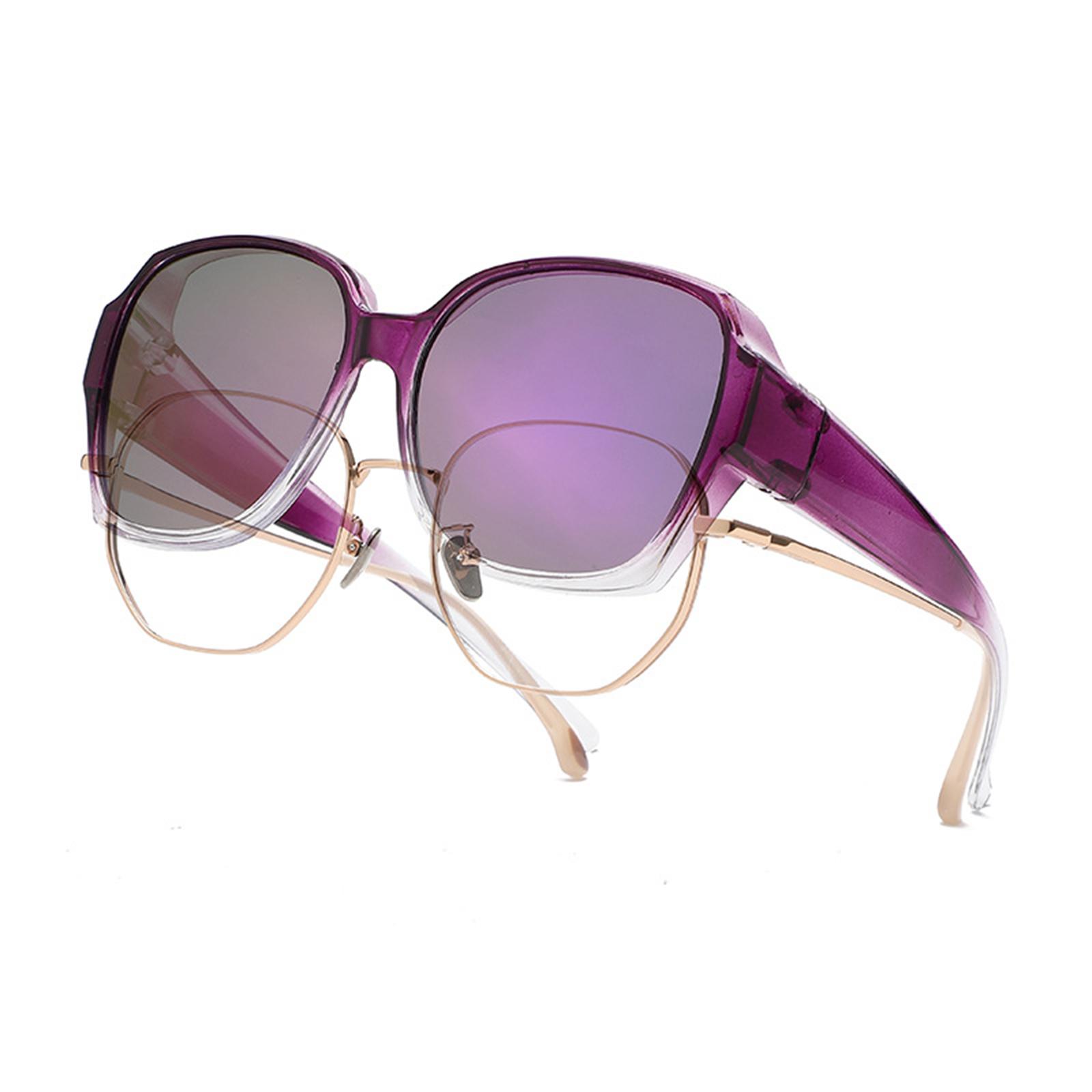 

Unisex Clip-On Polarized Sunglasses for Prescription Glasses UV Protection Lightweight Oversized Square Frame for Driving Outdoor Activities One Size фіолетовий