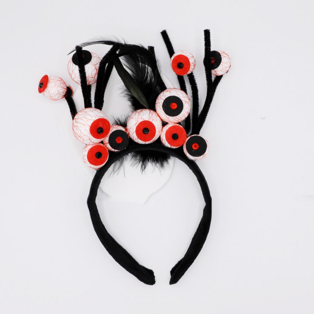 Halloween Headband Horror Eyeballs with Blood Streak Headband Scalp-friendly Hairhoop for Halloween Costume Party Cosplay