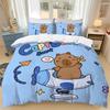 3D Süßes Capybara Motiv Bettwäsche Set Capybara Bettbezug Kissenbezüge Erwachsene und Kinder Bettdeckenbezug Einzel Doppel Groß
