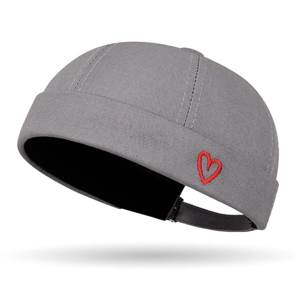 Heart Love Label Brimless Hat Cotton Skull Cap Casual Beanie Hats  Men and Women