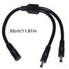 23cm Long DC5525 Extension Cord, 5.5x2.5mm Female To 2xMale Connector Splitter Cable for Surveillances Cameras Routers