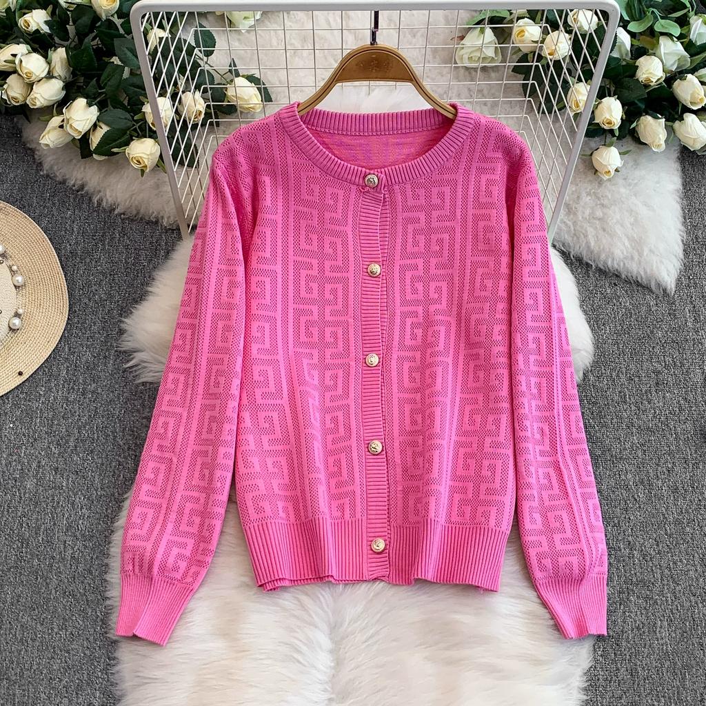 Jesień Zima Damski Designerski Wzorzysty Dzianinowy Sweter Spodnie Dwuczęściowy Zestaw Długi Rękaw Jednorzędowa Kurtka Top i Spodnie z Elastycznym Pasem Dres