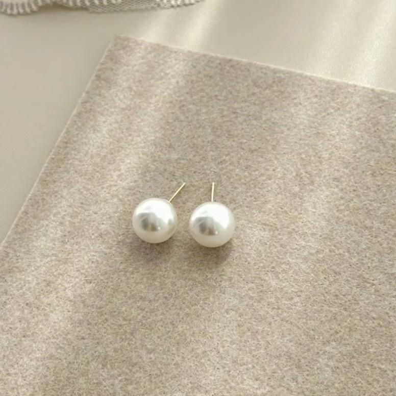French Pearl Beads Zircon Pearl Stud Earrings - Elegant and Versatile High-End Accessories