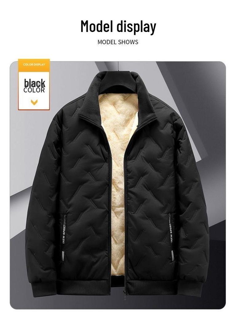 Men's Winter Warm Fleece-Lined Coat - Dirt & Wear Resistant, Loose Fit