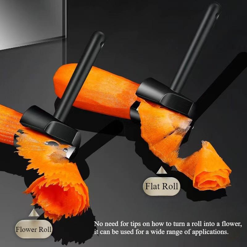 1PC Stainless Steel Salad Roller Set Carrot Cucumber Carving Knife Spiral Roller Shredder Slicer Modelling Knife Kitchen Gadgets