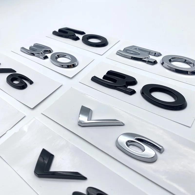 Letter Emblem Chrome Glossy Black ABS 3.0 5.0 V6 V8 20T 25T 30T 35T for Jaguar XJ F-TYPE F-PACE E-PACE Badge Fender Trunk Logo