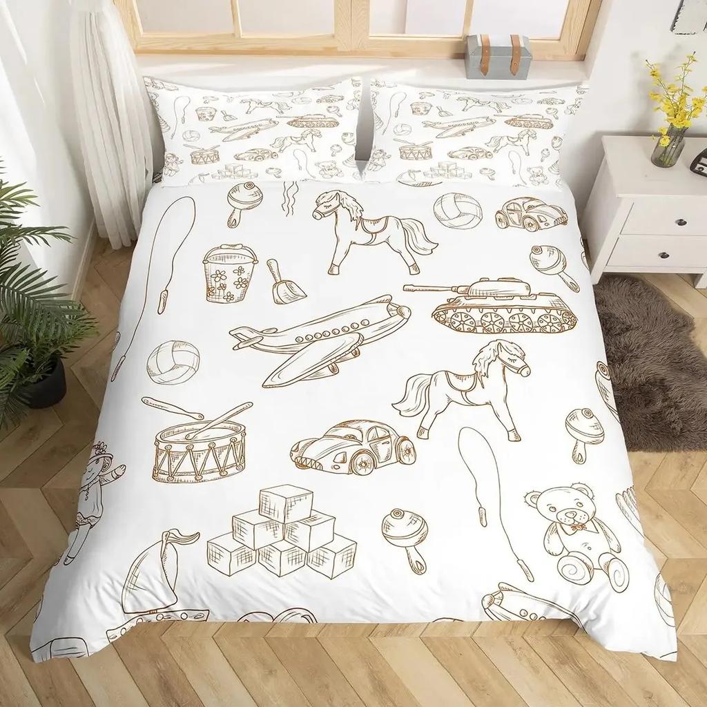 Rustic Suburb Soft Duvet Cover Countryside House Tre Hplus Grafiti Beding Set Nature Scenery Warm Comforter Cover Blue River Comfortable Quilt Cover