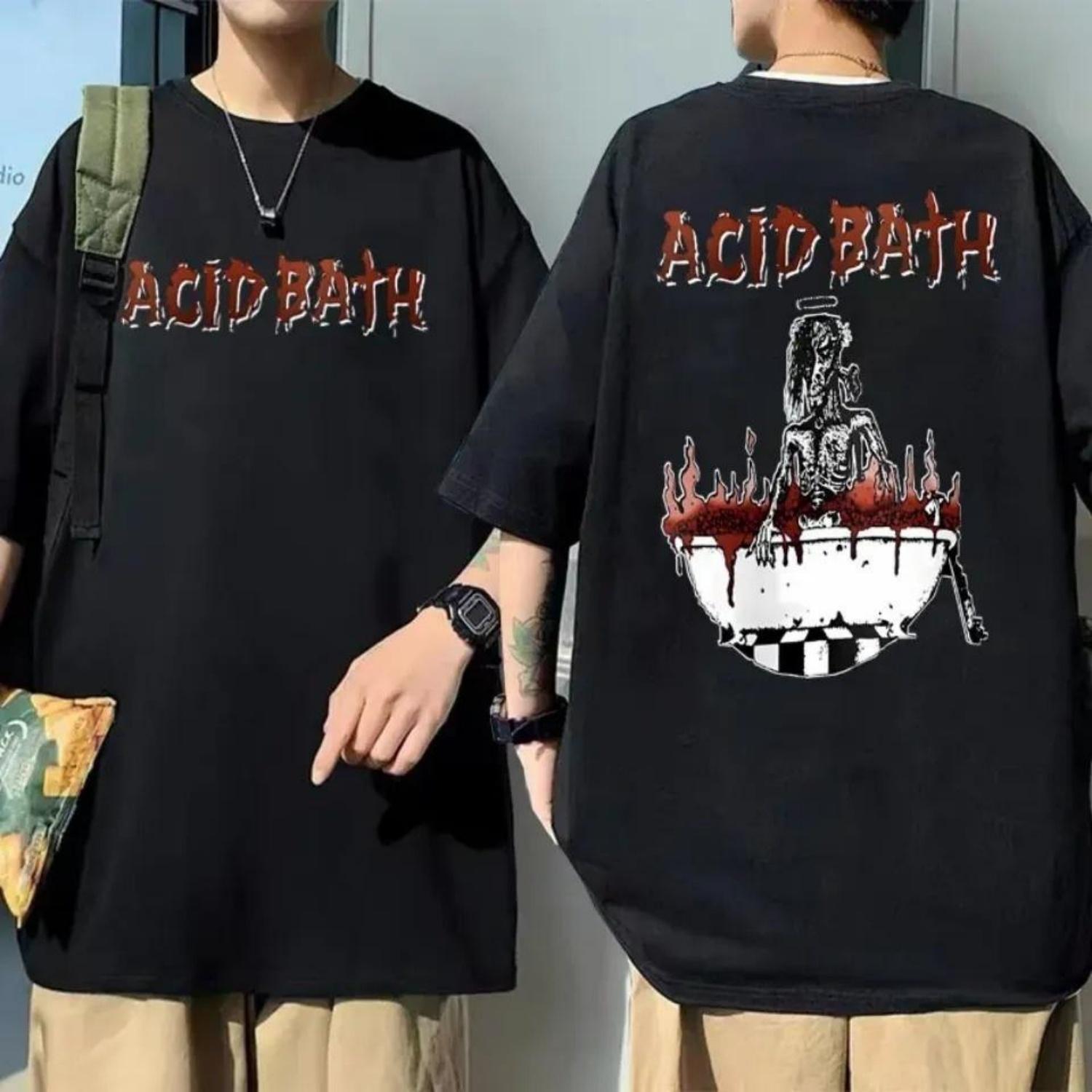 

Футболка з круглим вирізом Acid Bath Dark Art Креативний - Натхненний Графічний Дизайн Музичне Мистецтво для Шанувальників Acid Bath XXXXXL