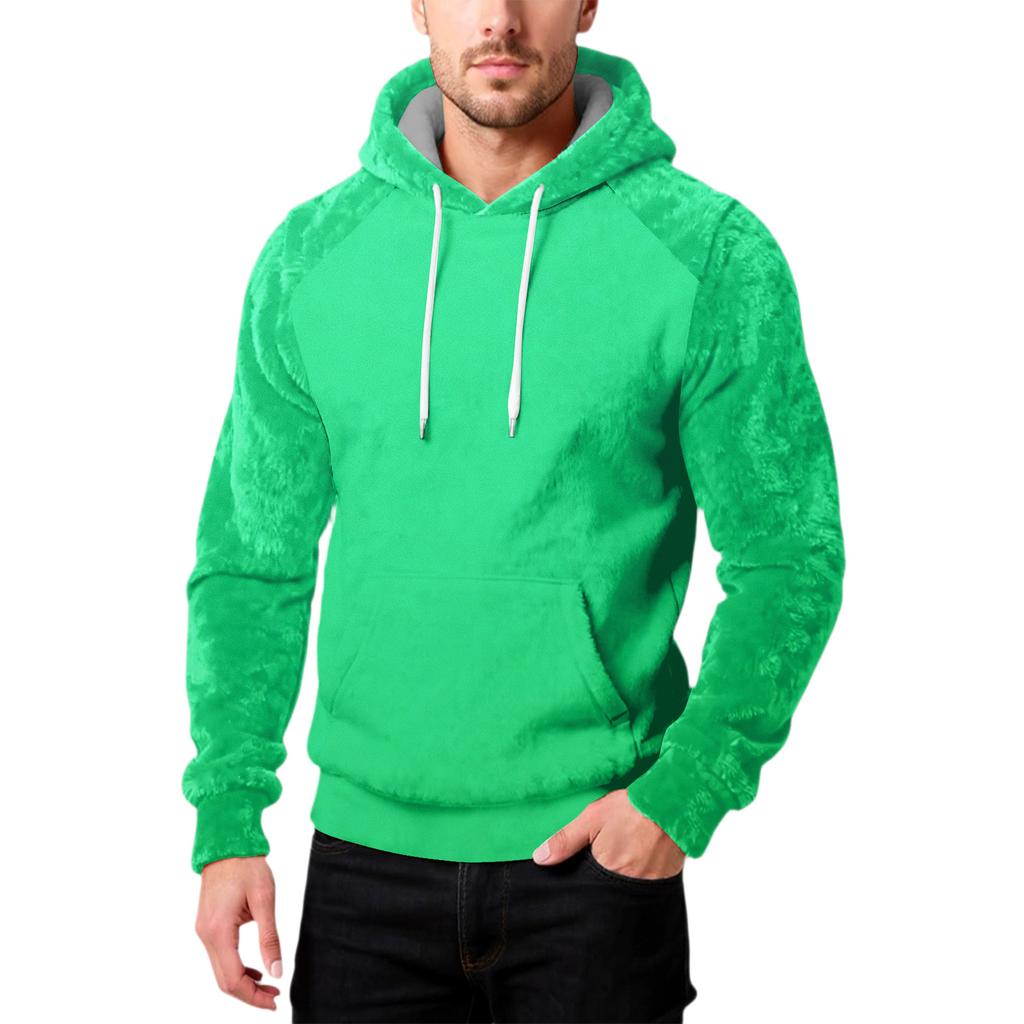 Herrenmode Freizeit Kapuzenpullover Kapuze Plüsch Lange Ärmel