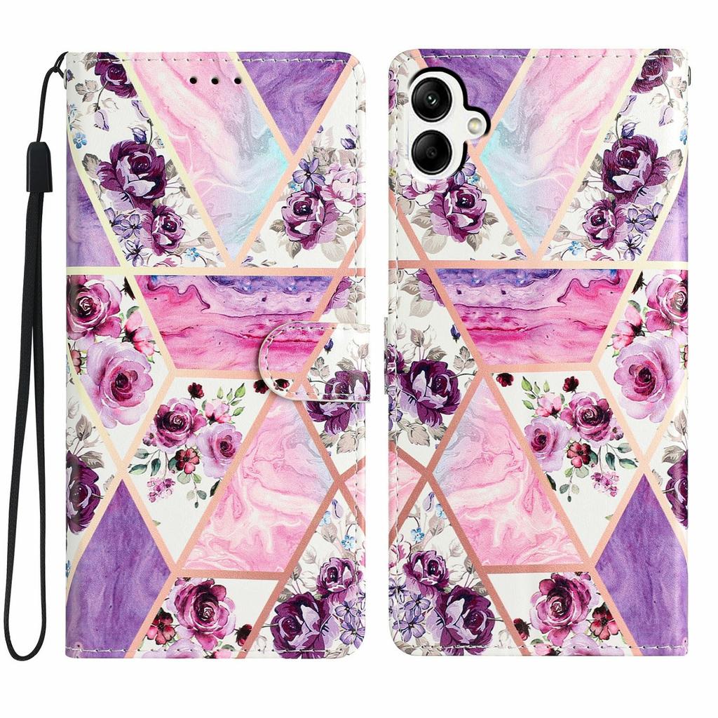 Für Samsung Galaxy A07 Brieftasche Hülle PU Leder Musterdruck Ständer Handyhülle mit Riemen