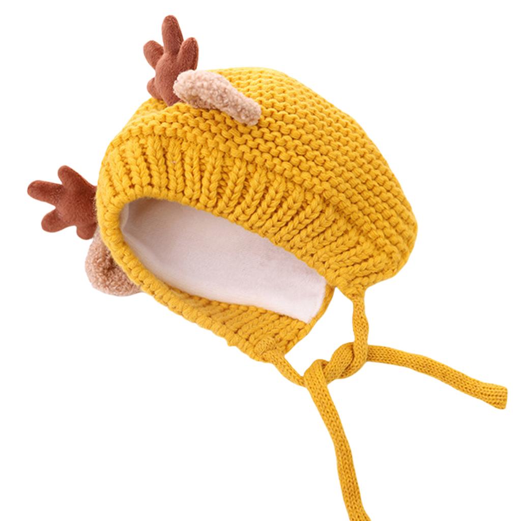Antlers Christmas Hat for Children Thicken Plush Headgear White Furry Liner for Christmas Parties Cosplay Accessories
