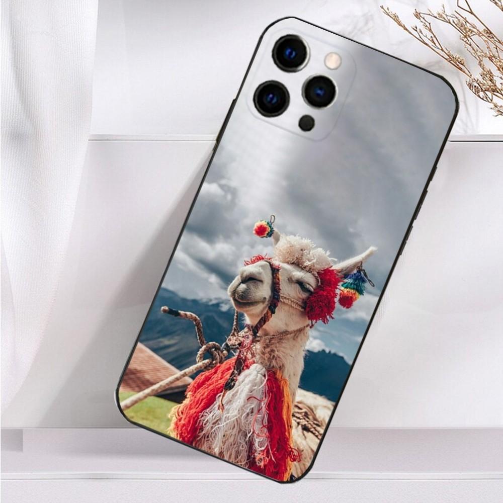 Lama Llama Alpaca  Phone Case For iPhone 16,15,14,13,12,11 Plus,Pro Max,XS,X,XR,SE,Mini,8,7 Soft Silicone Black Cover