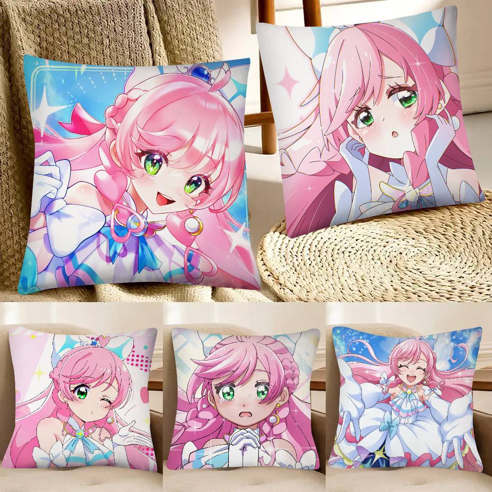 Hirogaru Sky Precure Cure Prism Pillow Case Fashion Square Pillowcase Bedroom Sofa Room Ins Decoration Leisure
