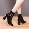 Fashion Leather Booties Non Slip Heeled Fur Fashion 2025 Autumn Ankle Boots for Women Trend Boot On Promotion Goth Y2k Woman Short Shoes