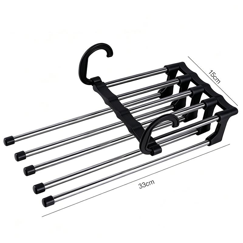 Multi-Layer Pants Hanger Hook Stainless Steel Hook Foldable Space Saving Organizer Wardrobe Storage Trousers Hooks Home Supplies