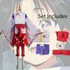 Authentic Cosplay Costume Green And Red Sets For Game Character Role Play In Polyester Fabric