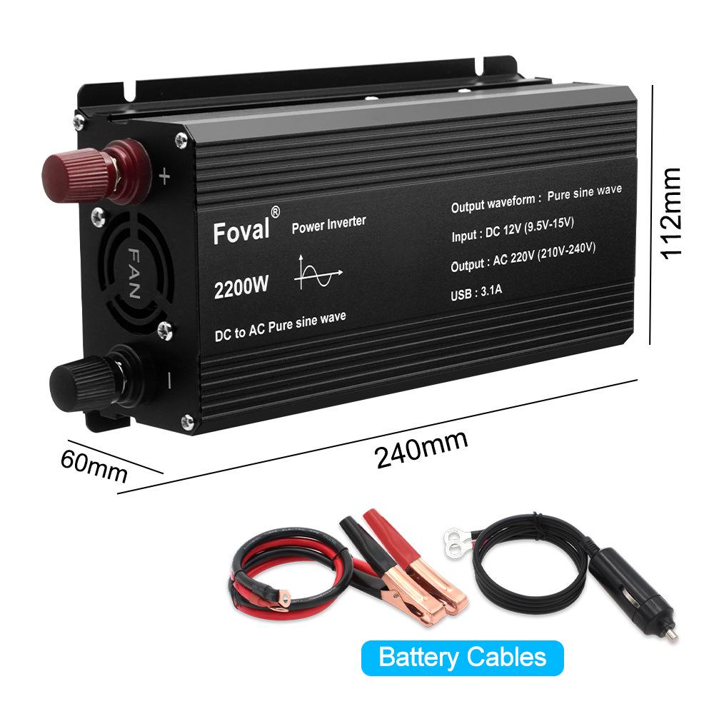 800W/2200W Car Sine Wave Inverter 12V To 220V EU Standard