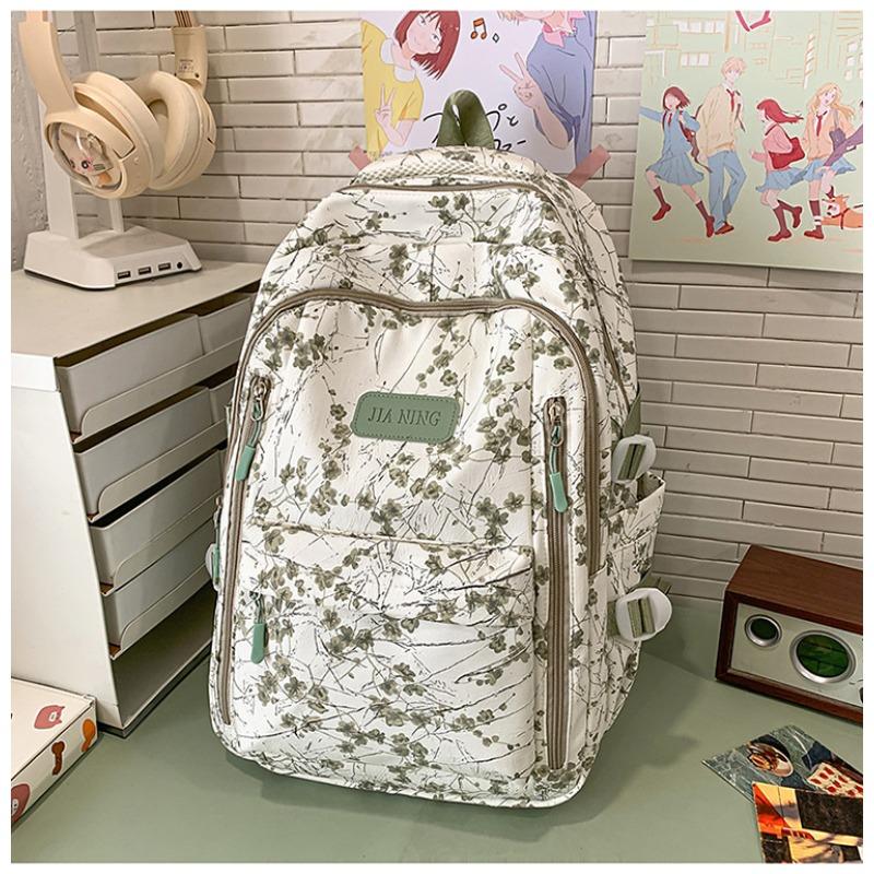 New Sweet Girl Backpack Waterproof Primary School Junior High School Student Schoolbag Printed Bamboo Literary Chinese Style Backpack