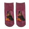 Halloween Cartoon Pumpkin Witch for Cat 3D Printed Short Ankle Socks Gift for Wo