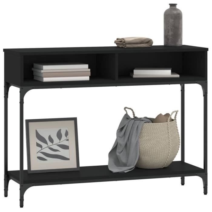 VidaXL Table console noir 100x30,5x75 cm bois d'ingénierie 833388