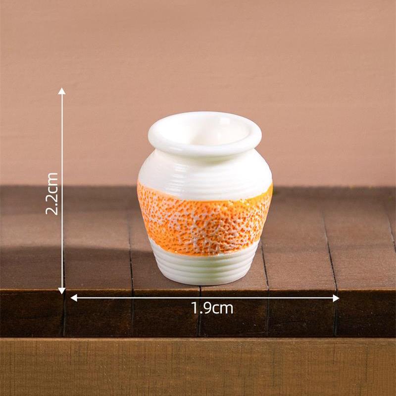 5PCS Cute Dollhouse Miniature Toy Colorful Patterned Vase Model Home DIY Decor Kids Play Toy Micro Landscape Ornaments Gifts