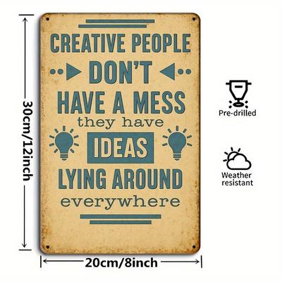 "Vibrant Creatives" Inspirational Metal Sign, 8x12 Inch.