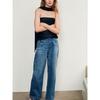 Za2025 Autumn New Women clothes Versatile Slimming Ripped Decoration Fashion High Waist Baggy jeans 8727010