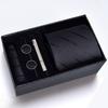 Gift Box Men'S Tie Square Scarf Cufflinks Tie Clip Five-Piece Set, Formal Business Blue Stripes