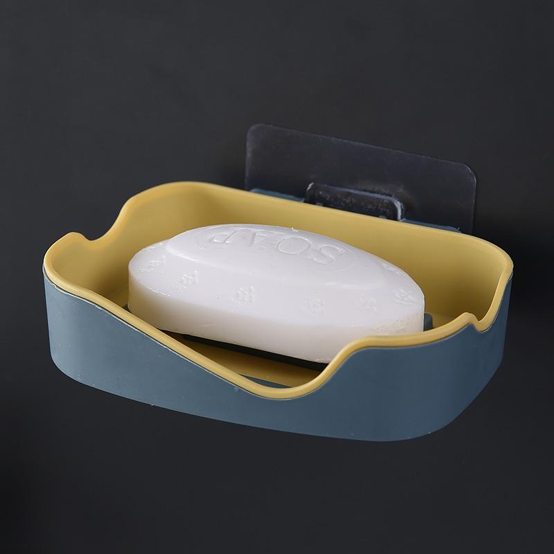 1Pc Soap Box Suction Cup Wall Mounted Soap Rack No Punching Soap Box Rack Household Creative Drain Portable Suction Cup Soap Box