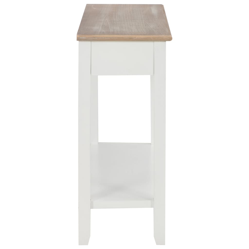 Console Table White 110 X 35 X 80 Cm Wood