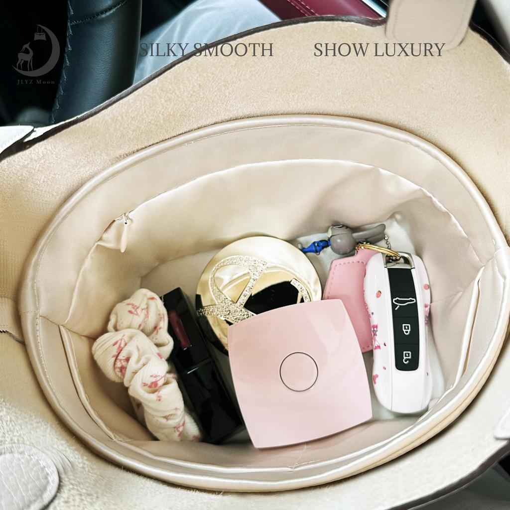 JLYZ Moon Picotin Inner Set Bag Organizer Storage Silk Fabric Picotin Compatible Bag/Bag-in-Bag (Includes & Pouch) Hermès (Picotin 18/PM Compatible,
